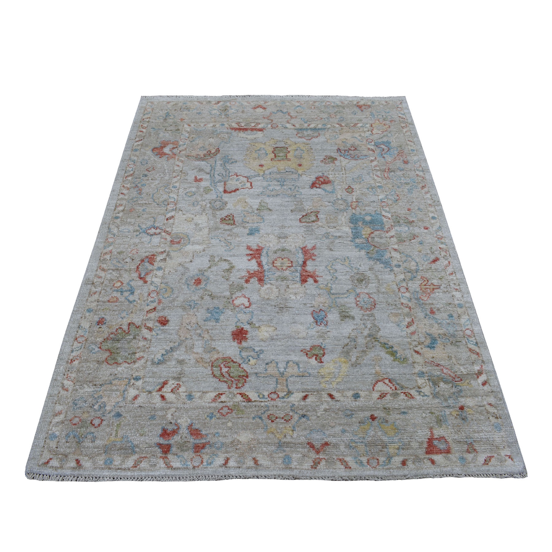 Transitional Wool Hand-Knotted Area Rug 4'1